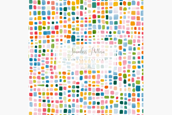 Colorful Mosaic Seamless Pattern PNG for Kids Crafts