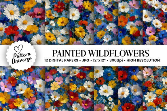 Colorful Painted Wildflowers Pattern: A Strategic Design Asset for Creative and Commercial Projects