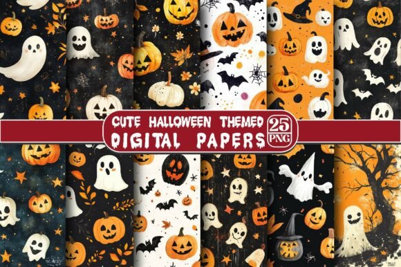 Cute Halloween Themed Digital Papers: A Creative Guide to 25 Unique PNG Designs