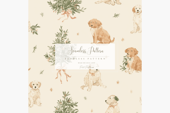 Cute Puppy Christmas Seamless Pattern PNG – A Versatile Design for Holiday Creativity