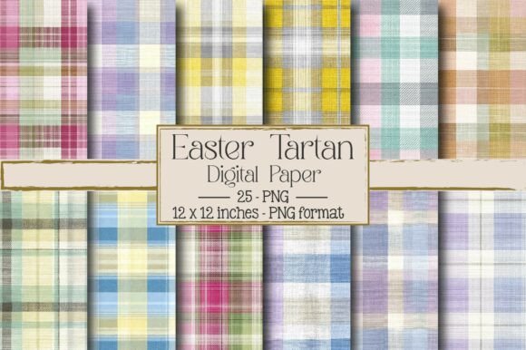 Easter Tartan Digital Papers: Creative Springtime Designs for Every Project