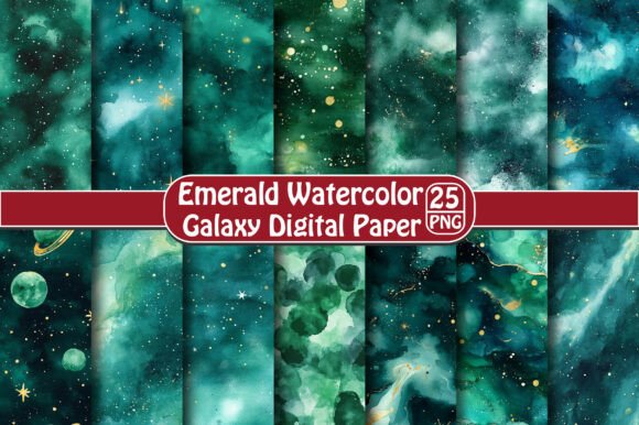 Emerald Watercolor Galaxy Pattern – A Creative Guide for Designers and DIY Enthusiasts