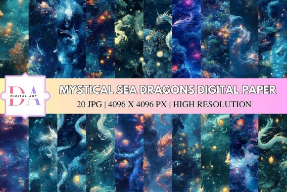 Exploring the Mystical Sea Dragons Digital Paper Pack: A Fantasy Ocean Resource for Creative Projects