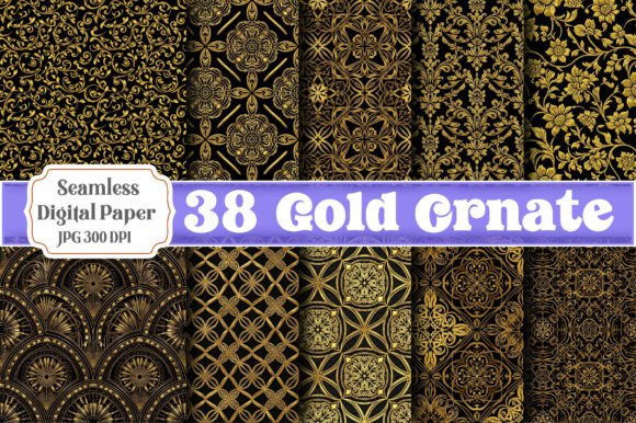 Gold Ornate Seamless Digital Pattern: A Timeless Asset for Creative Projects