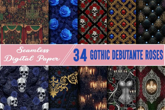 Gothic Debutante Roses Digital Papers: Transforming the Ordinary into the Extraordinary