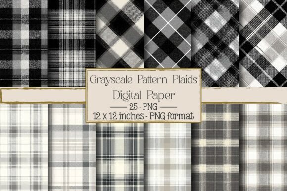 Grayscale Pattern Plaids – 25 Designs for Creative Projects