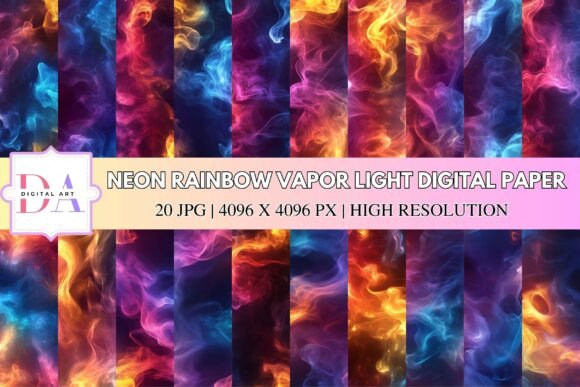 Neon Rainbow Vapor Light Digital Paper: A Creative Powerhouse