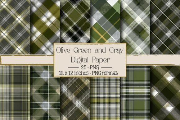 Olive Green and Gray Neutral Plaid: A Versatile Design Element for Modern Creativity