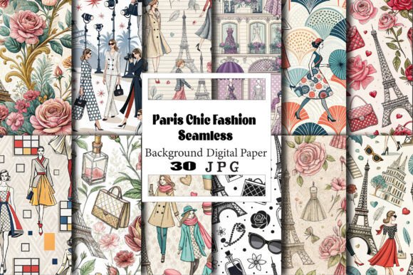 Paris Chic Fashion Digital Paper Graphic: A Versatile Resource for Creative Projects