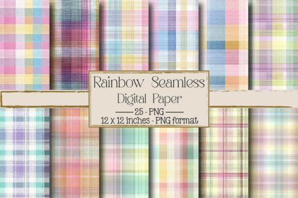 Pastel Rainbow Seamless Plaid: A Versatile Design for Creative Projects