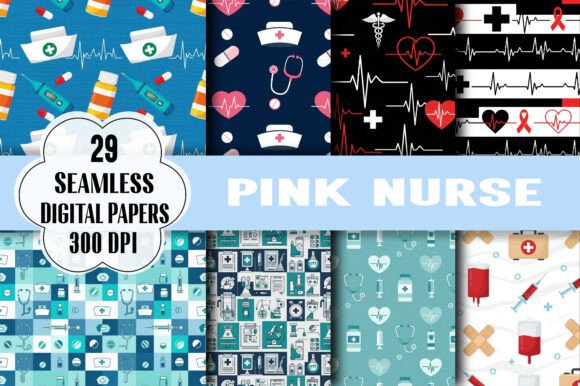 Pink Nurse Seamless Print: A Versatile Design for Creative Projects