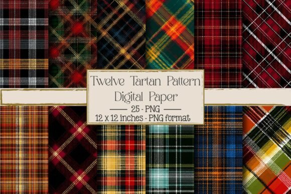 Twelve Seamless Tartan Pattern