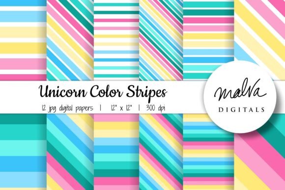Unicorn Colors Stripes Digital Paper: Creative Uses for Every Occasion