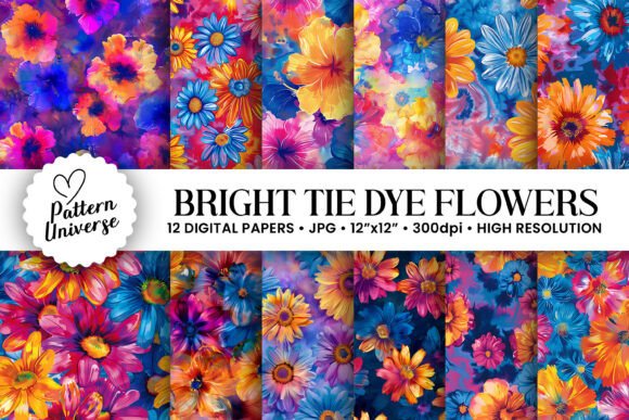 Unlocking Creativity with Bright Tie Dye Floral Seamless Pattern in Modern Design
