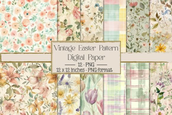 Vintage Easter Seamless Digital Paper for Creative Projects