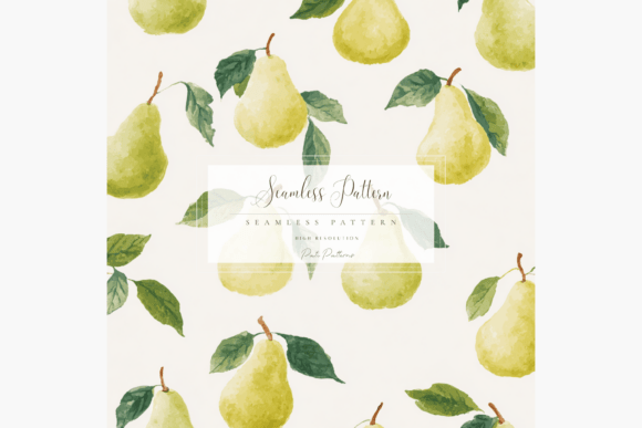 Watercolor Pear Seamless Pattern PNG: A Versatile Creative Asset for Seasonal Projects