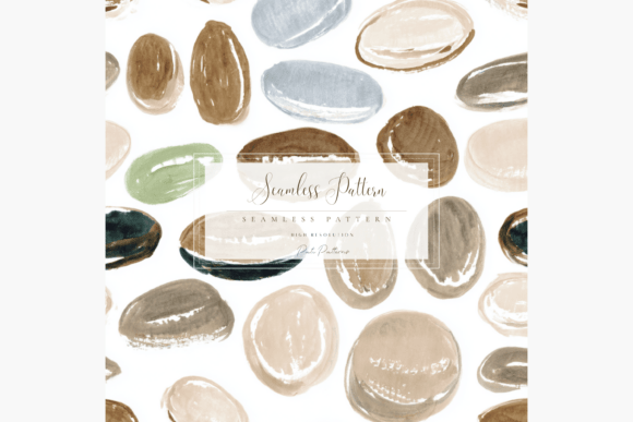 Watercolor Pebble Seamless Pattern PNG: A Versatile Design Asset for Creative Projects