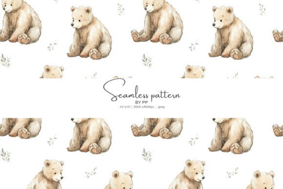 Watercolor Teddy Bear Seamless Pattern: A Versatile Design for Creative Projects